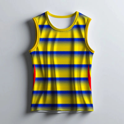 Yellow & Blue Men's Sleeveless Jersey