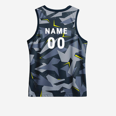 Custom Black & Grey Men’s Sleeveless Singlet | Stylish Gym & Sports Wear
