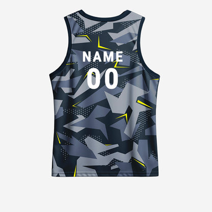 Custom Black & Grey Men’s Sleeveless Singlet | Stylish Gym & Sports Wear