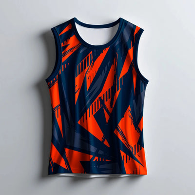 Men's Navy-Orange Sports Singlet