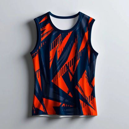 mens sports singlet, sleeveless jersey for men, brown pattern gym jersey, navy orange gym top men, athletic singlet, sportswear for men, dry fit jersey men, running singlet, football jersey sleeveless, breathable gym top men, gym wear t shirt sleeveless, custom men’s jersey, men’s sleeveless gym wear, sports singlet for guys
