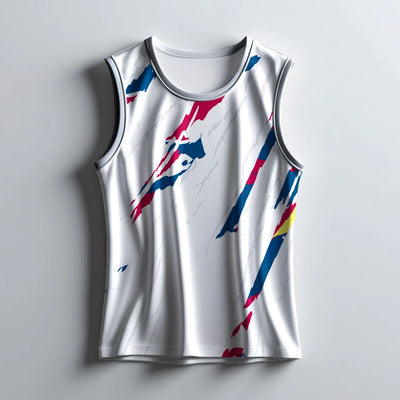White Sleeveless Sports Singlet for Men