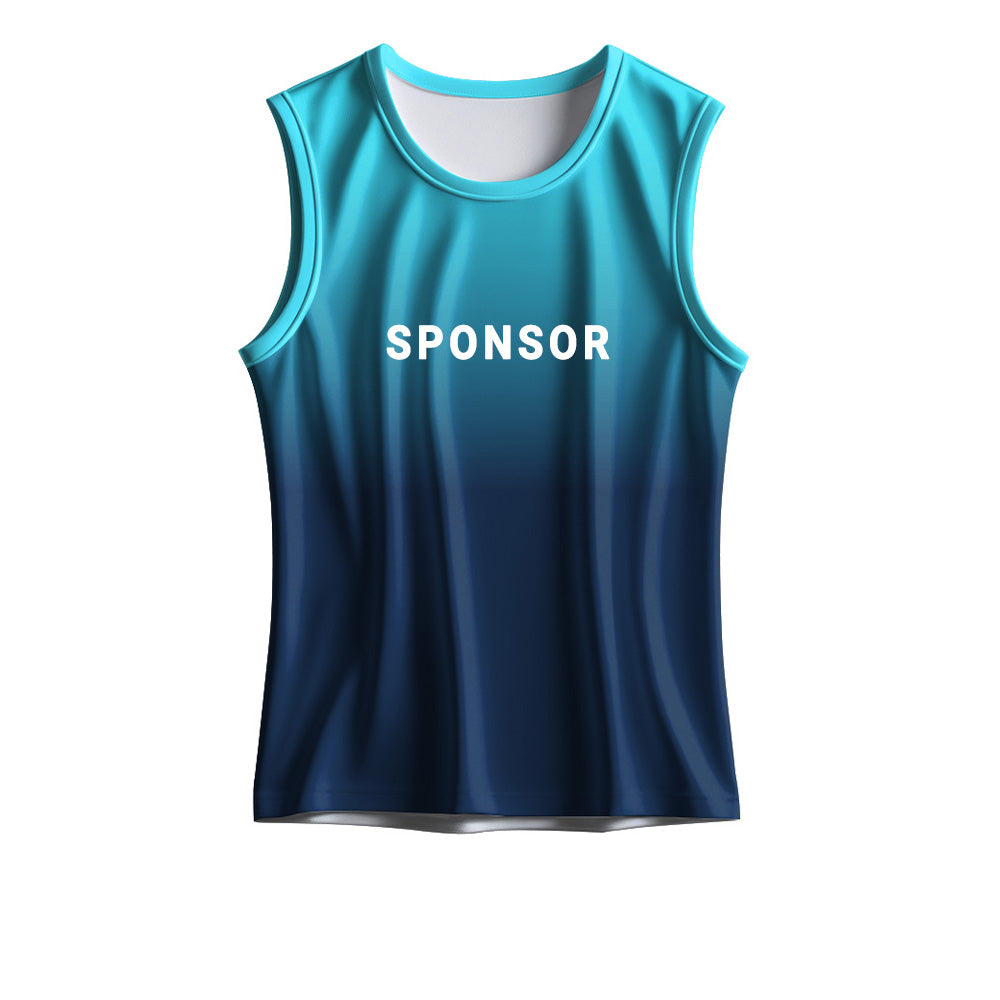 Aqua Gradient Performance Singlet – Custom Athlete Sleeveless Jersey