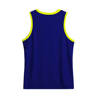 Blue Yellow Custom Track Singlet | Men's Dry Fit Sprint Vest