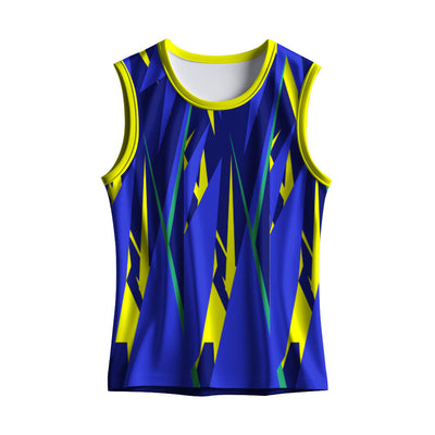 Blue Yellow Custom Track Singlet | Men's Dry Fit Sprint Vest