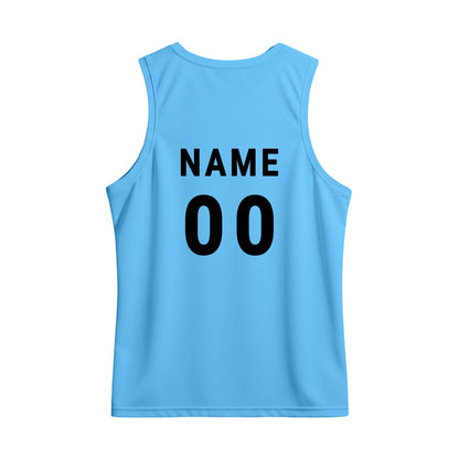 Blue Men's Custom Sports Singlet | Quick Dry Running Vest