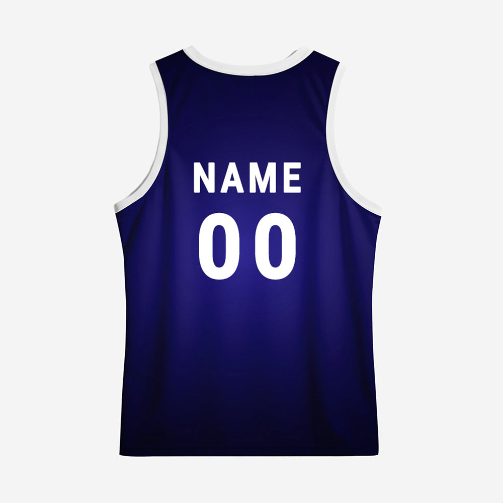 Men's Navy Abstract Brush Custom Sports Singlet | Sleeveless Dry Fit Running Vest