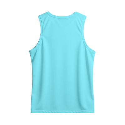 Men's Sky Blue & Pink Graphic Sports Singlet | Custom Dry Fit Sleeveless Jersey