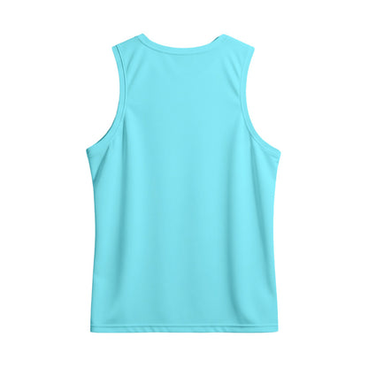 Men's Sky Blue & Pink Graphic Sports Singlet | Custom Dry Fit Sleeveless Jersey