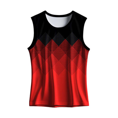 Men's Red & Black Performance Sports Singlet | Custom Dry Fit Training Vest