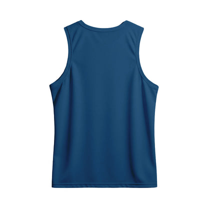 Blue & Neon Yellow Men's Custom Running Singlet | Lightweight Dry Fit Sports Vest