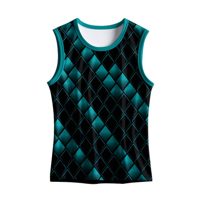 Custom men's printed training singlet with sleeveless dry fit polyester fabric for running, gym, sports teams and bulk customization
