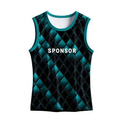 Custom men's printed training singlet with sleeveless dry fit polyester fabric for running, gym, sports teams and bulk customization