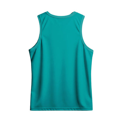 Teal & Yellow Brush Stroke Men's Sports Singlet | Custom Running Training Vest