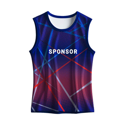Blue Red Custom Sleeveless Sports Jersey for Running and Team Training