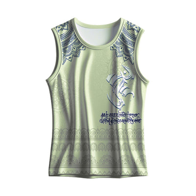 Ganpati printed sleeveless singlet with traditional Indian design