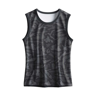 Front view of the charcoal camouflage singlet
