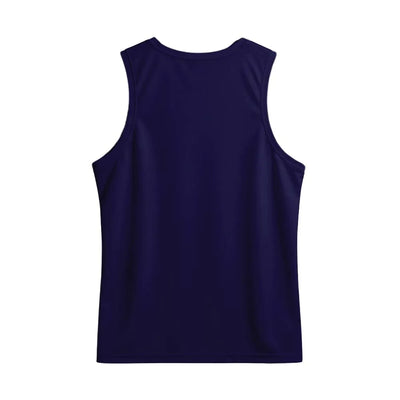Back view showing the plain navy back