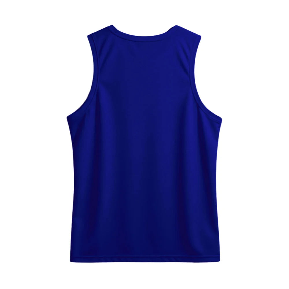 Back view showing the plain royal-blue back