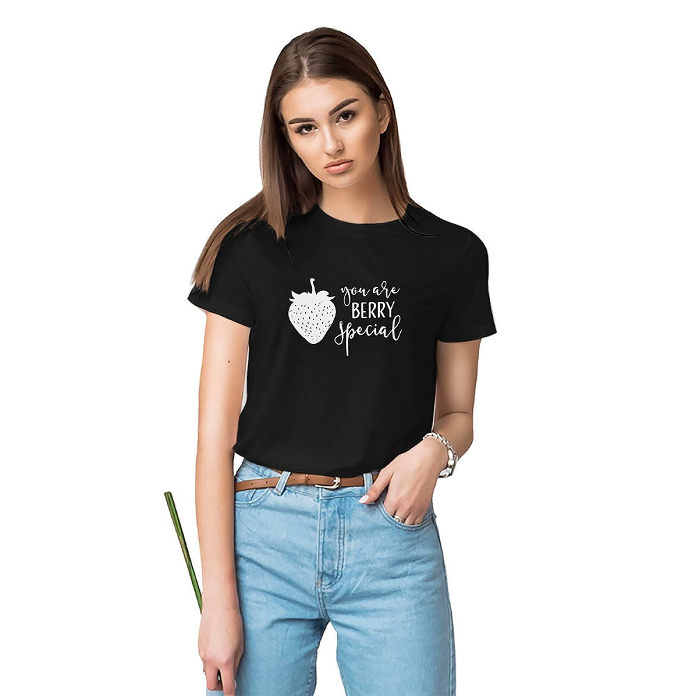 Women slim fit black t-shirt,Cute motivational quote t-shirt,You are berry special t-shirt,Stylish women's black tee,cotton t-shirt, women's cotton tee, 100% cotton t-shirt, slim fit cotton shirt, breathable cotton t-shirt, casual women’s t-shirt, soft cotton tee, eco-friendly cotton shirt, Lightweight t-shirt, "everyday cotton top