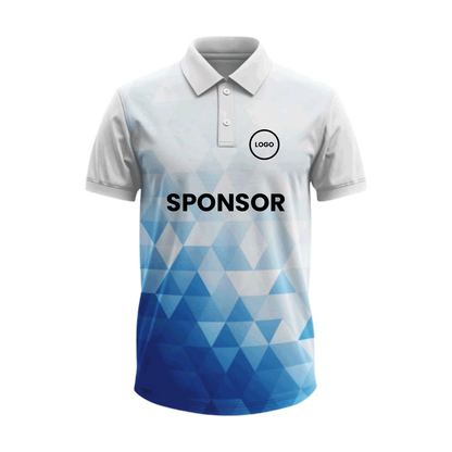 Custom Polo Sports Jersey - White and Blue [Check : Bulk Prices ] -  Minimum Quantity 10