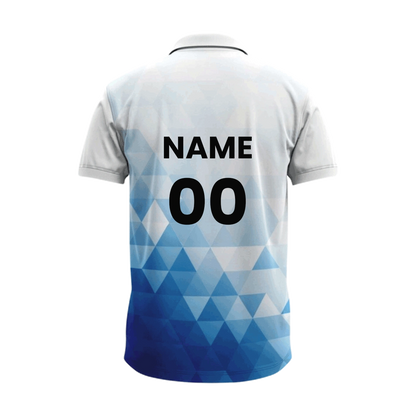 Custom Polo Sports Jersey - White and Blue [Check : Bulk Prices ] -  Minimum Quantity 10