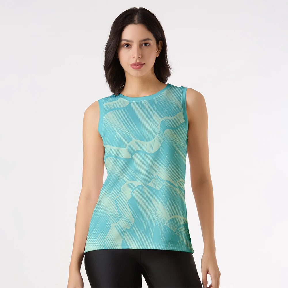 aqua gym singlet, sleeveless workout top, women tank top, ladies gym wear, breathable gym wear, stylish gym tank, dry fit singlet, aqua blue top women
