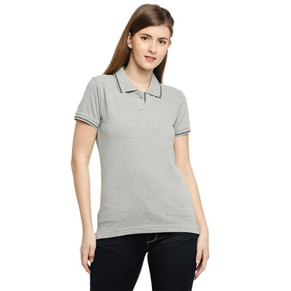 Classic Women's Plain Polo Neck T-Shirt - Versatile & Comfortable