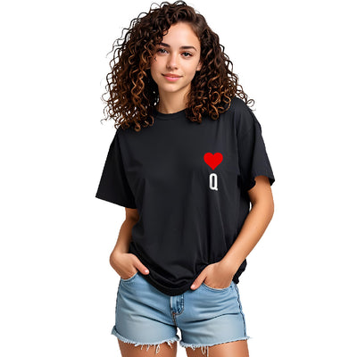 Heartbreaker Queen Graphic Printed Cotton T-Shirt