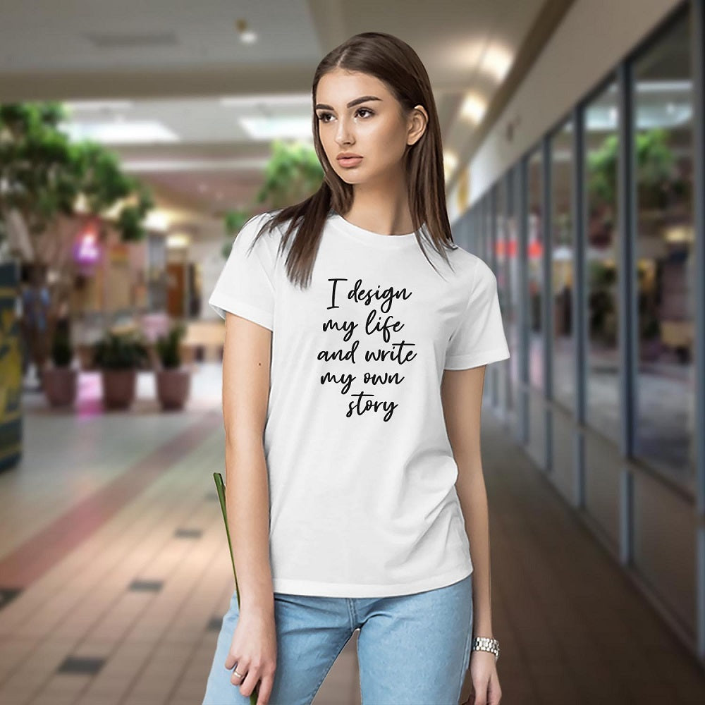 Trendy t-shirt for girls,Print tee women,Cotton crew neck top,Casual t-shirt outfit women,Graphic cotton tee,Stylish ladies t-shirt online,Casual wear printed tee