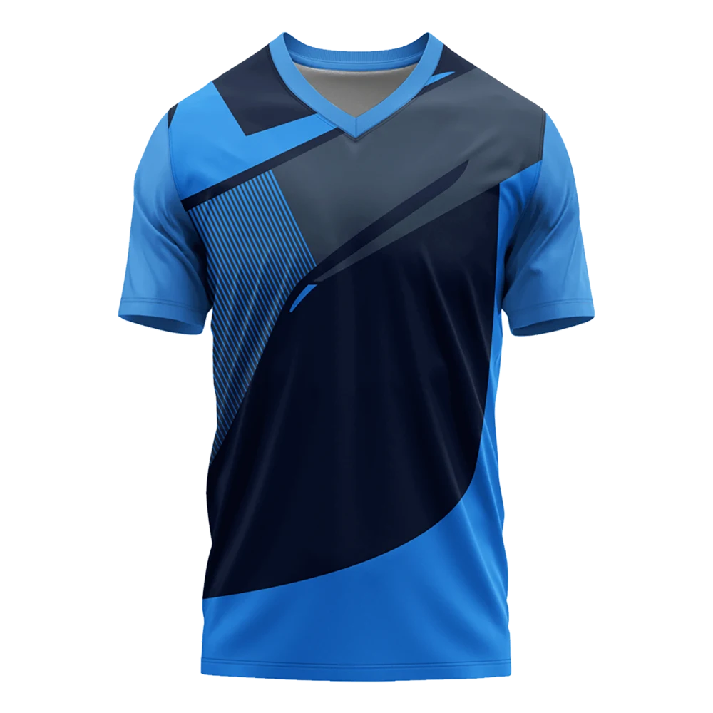 Personalized V-Neck Sports Jersey -  Blue and Black [Check : Bulk Prices ] -  Minimum Quantity 10
