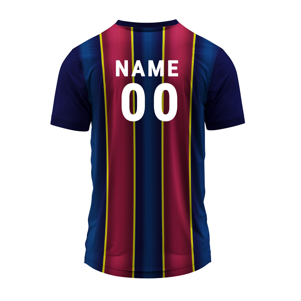 Custom Striped V-Neck Jersey with Name, Logo & Number