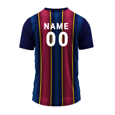Custom Striped V-Neck Jersey with Name, Logo & Number