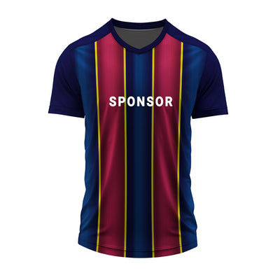 Custom Striped V-Neck Jersey with Name, Logo & Number