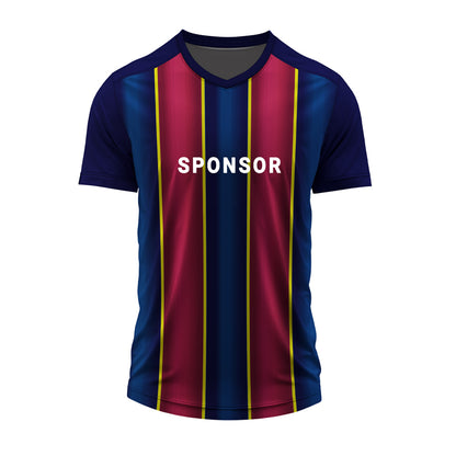 Custom Striped V-Neck Jersey with Name, Logo & Number