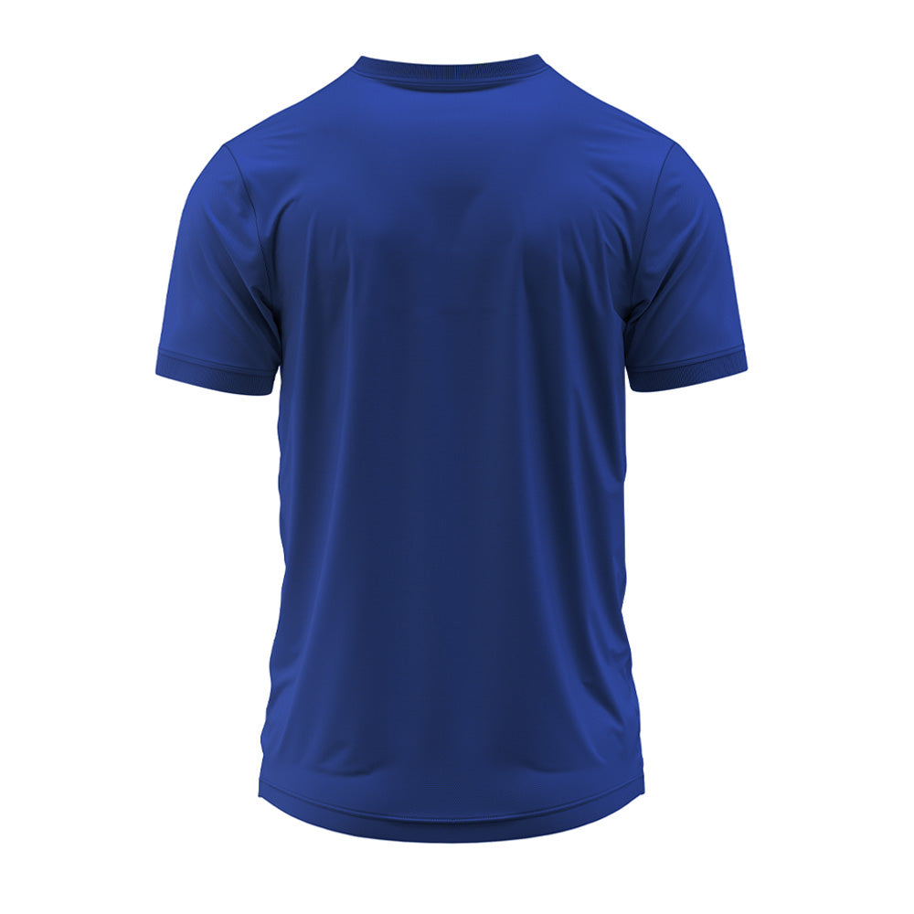 Custom Royal Blue V Neck Jersey with Wave Line Design | Personalized Sports T-Shirt