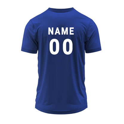 Custom Royal Blue V Neck Jersey with Wave Line Design | Personalized Sports T-Shirt