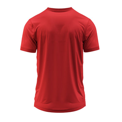 Custom Red V Neck Team Jersey with Chest Stripe | Personalized Dry Fit Sports T-Shirt
