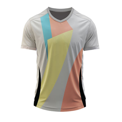 Custom Geometric V Neck Sports Jersey – Dry Fit Team T-Shirt