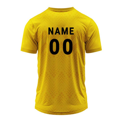 Golden Yellow V-Neck Sports Jersey | Custom Dry Fit Performance Team T-Shirt