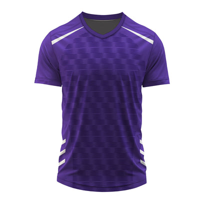 Royal Purple Custom V-Neck Dry Fit Sports Jersey with Textured Pattern