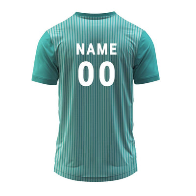 Aqua Green V-Neck Cricket Jersey | Custom Dry Fit Sports Team T-Shirt