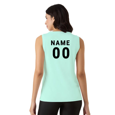Customised Aqua Green Women’s Singlet – Personalized Fit Active & Casual Wear