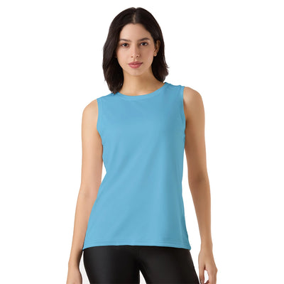 Premium Customised Sky Blue Women's Singlet