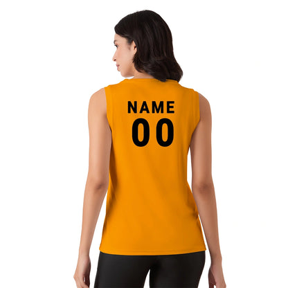 Custom Women’s Sleeveless Sports Singlet – Yellow Gym & Team Wear
