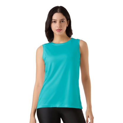 teal tank top women, racerback singlet, women sleeveless gym shirt, dry fit workout top, women's summer tank, teal activewear, gym singlet for women, breathable tank tops, gym tank top teal, lightweight racerback, sweat-wicking gym top, scoop neck tank women, gymwear tops women
