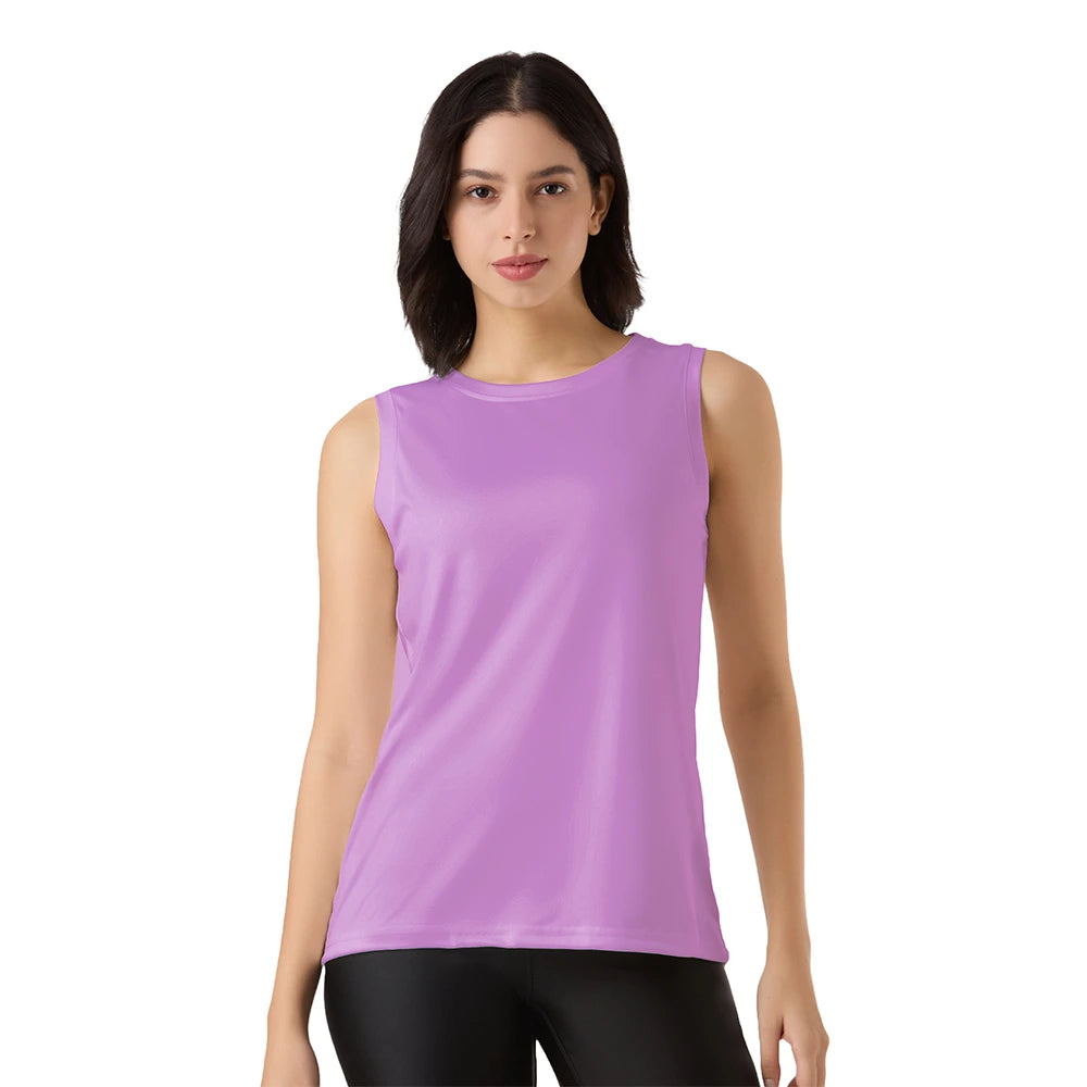 purple tank top women, seamless workout top, breathable gym singlet, racerback singlet, solid color tank top, activewear singlet women, dry-fit tank purple, fitness tank top women, yoga top purple, sleeveless gym shirt, performance singlet, scoop neck tank top, soft stretchable gym top
