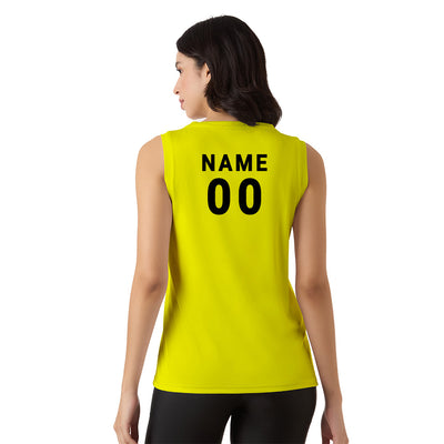 Women's Yellow Sleeveless Tank Top | Personalised Athletic Tank Top