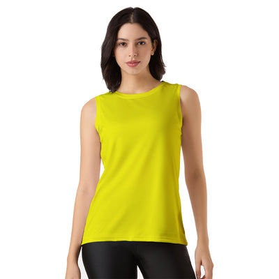 Women's Yellow Sleeveless Tank Top