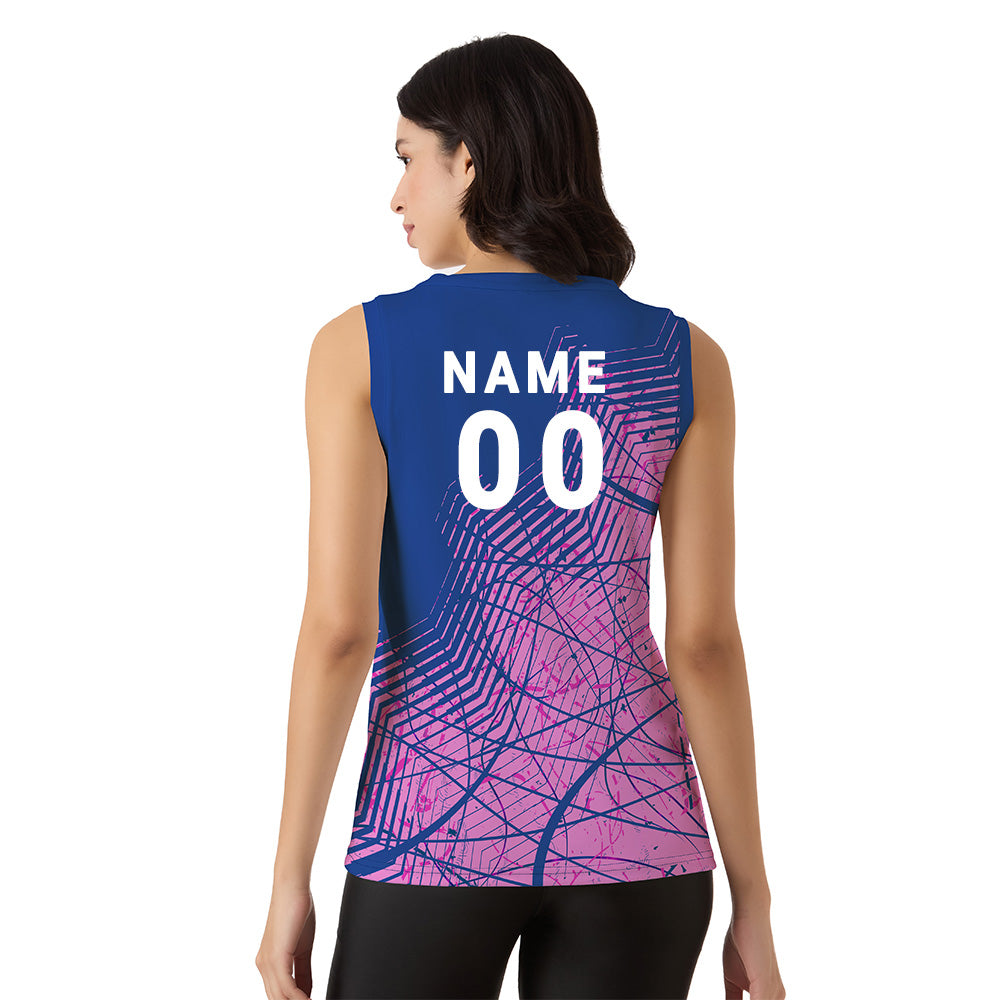 Women’s Graphic Performance Singlet – Custom Blue & Pink Active Tank